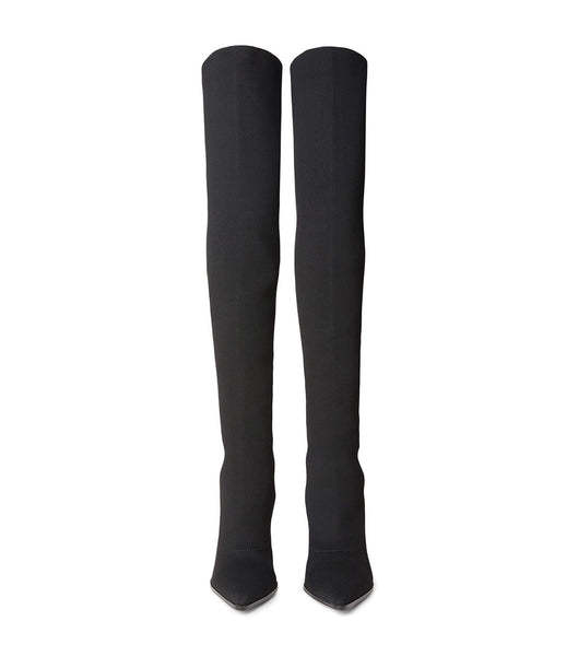 Tony Bianco Kori Black Sock Knit 9.5cm Lackstövlar Svarta | ASEWC23831