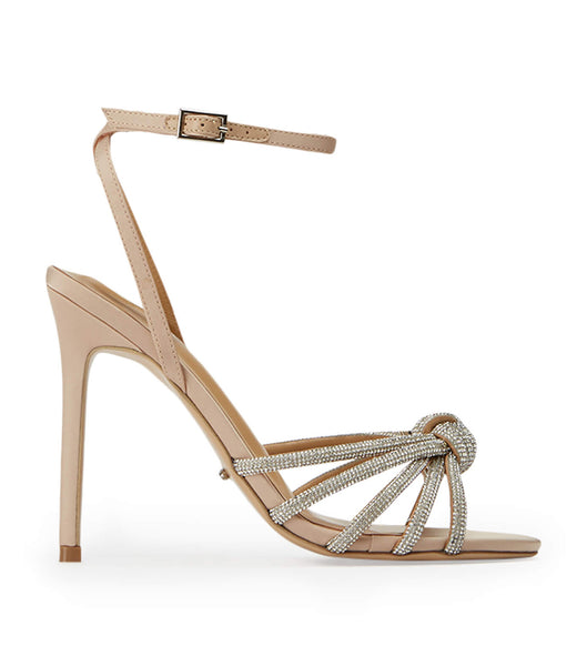 Tony Bianco Kyla Nude Satin 11cm Strappy Heels Beige | TSEPQ83885