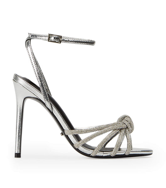 Tony Bianco Kyla Silver Foil 11cm Strappy Heels Silver | GSEEC44414