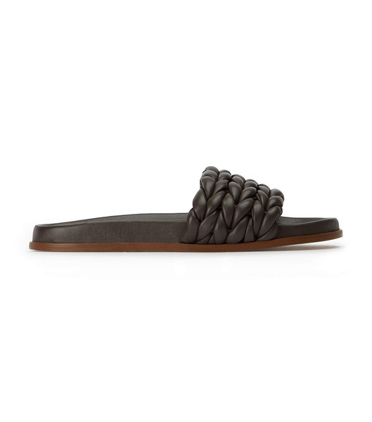 Tony Bianco Layton Chocolate Nappa Platta Sandaler Choklad | SEXMI85689