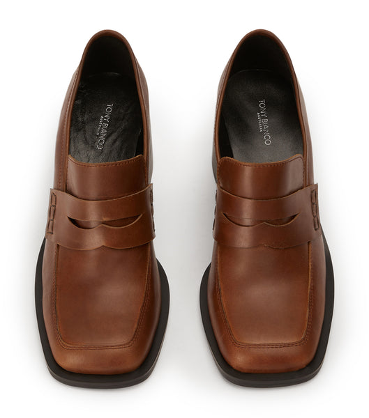 Tony Bianco Lomax Cognac 6.5cm Loafers Bruna | MSEHR69541