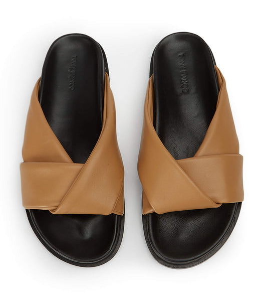 Tony Bianco Lora Biscuit Nappa 1.5cm Platta Sandaler Gula | SEJZR20637