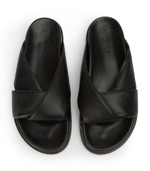 Tony Bianco Lora Black Nappa 1.5cm Platta Sandaler Svarta | SEIIZ10349