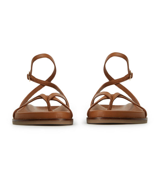 Tony Bianco Lucie Tan Nappa 1.5cm Platta Sandaler Bruna | QSEWA85421