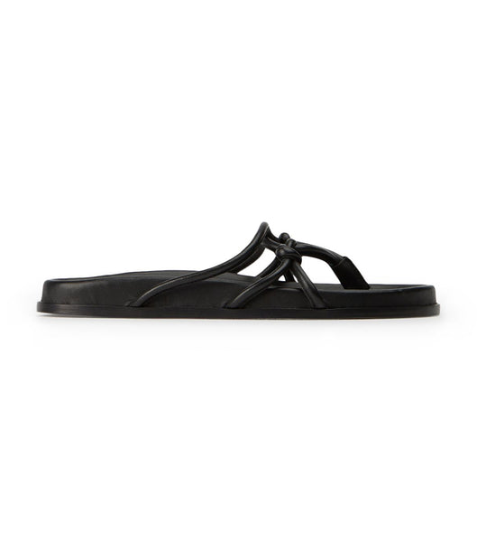 Tony Bianco Luelle Black Nappa Platta Sandaler Svarta | QSEWA36859