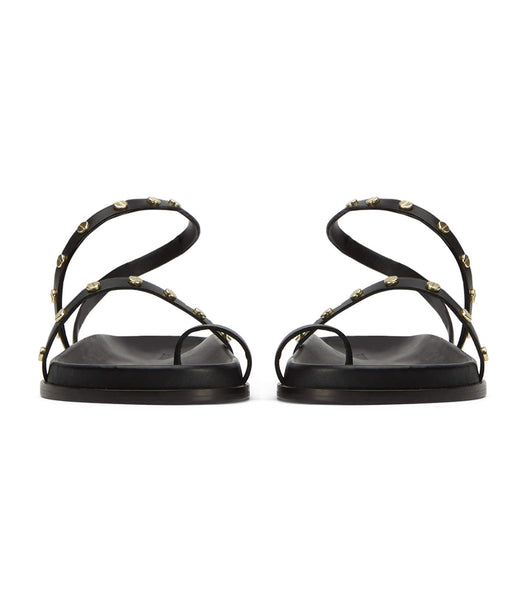 Tony Bianco Lyvia Black Platta Sandaler Svarta | QSEWA17038