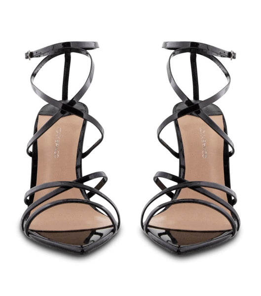 Tony Bianco Marcy Black Lack 10.5cm Strappy Heels Svarta | QSEUV20463