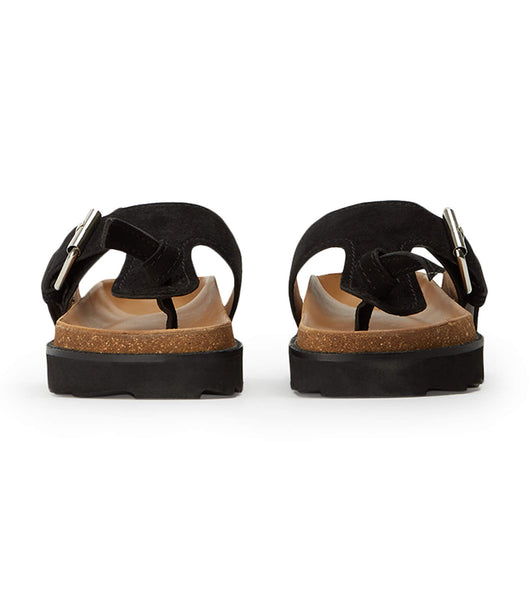 Tony Bianco Marlo Black Mocka 3cm Platta Sandaler Svarta | SSEVO60454