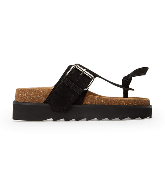 Tony Bianco Marlo Black Mocka 3cm Platta Sandaler Svarta | SSEVO60454