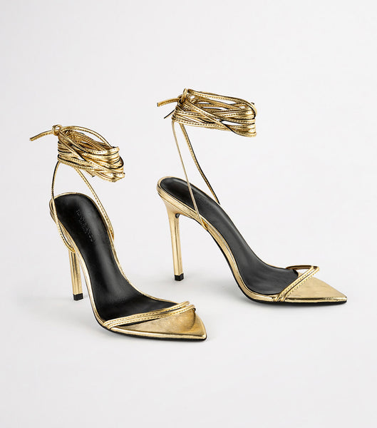 Tony Bianco Millie Gold Foil 10.5cm Stilettklackar Guld | SSENY45626