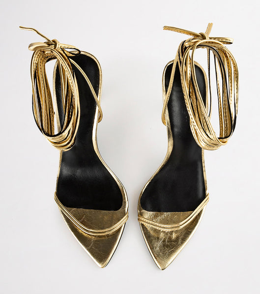 Tony Bianco Millie Gold Foil 10.5cm Strappy Heels Guld | BSESO96983