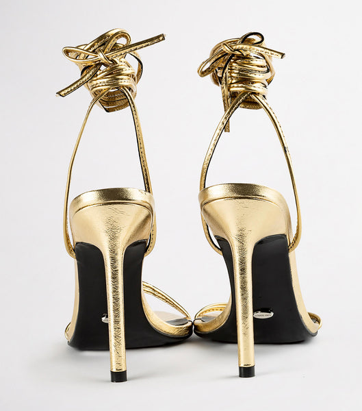 Tony Bianco Millie Gold Foil 10.5cm Strappy Heels Guld | BSESO96983