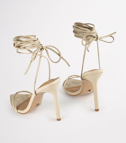 Tony Bianco Millie Vanilla Snake 10.5cm Strappy Heels Ljusgula | USEND29890