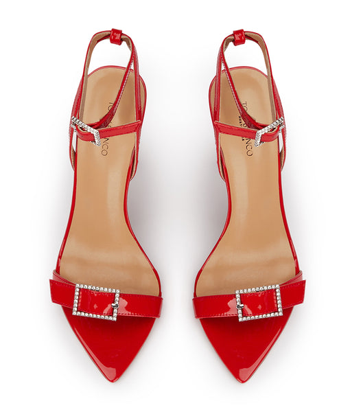 Tony Bianco Mopsy Scarlet Lack 10.5cm Bling klackar Mörkröda | BSESD30864