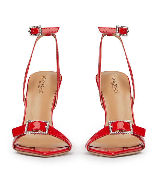 Tony Bianco Mopsy Scarlet Lack 10.5cm Bling klackar Mörkröda | BSESD30864