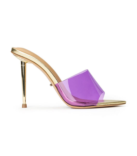 Tony Bianco Mylo Purple Vinylite/Gold 10.5cm Stilettklackar Lila Guld | ESEHC90614