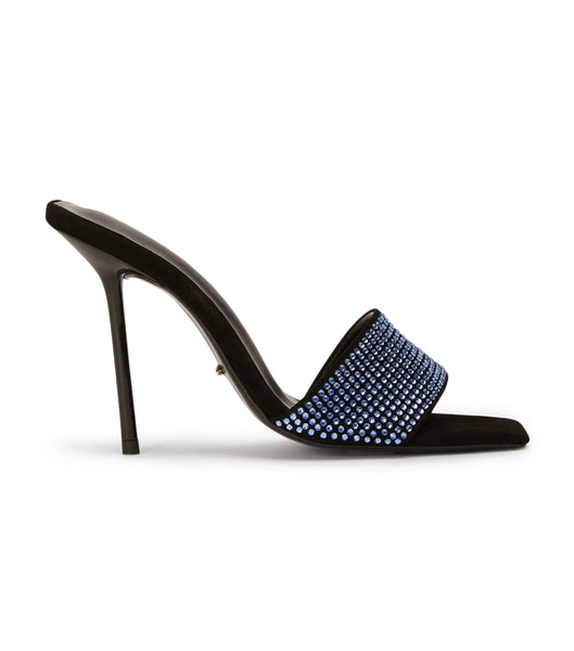 Tony Bianco Naomi Blue Crystal/Black Mocka 10.5cm Evenemangsklackar Blå Svarta | SEJBT77164