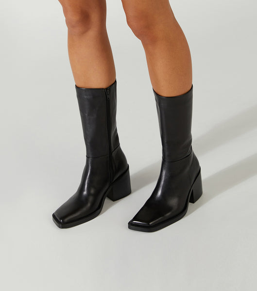 Tony Bianco Prestige Black Como 8cm Mid Calf Boots Svarta | YSEGT13206