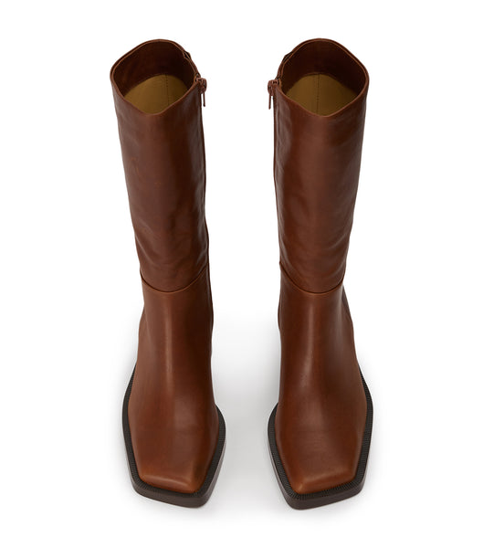 Tony Bianco Prestige Cognac 8cm Mid Calf Boots Bruna | DSEVO26829