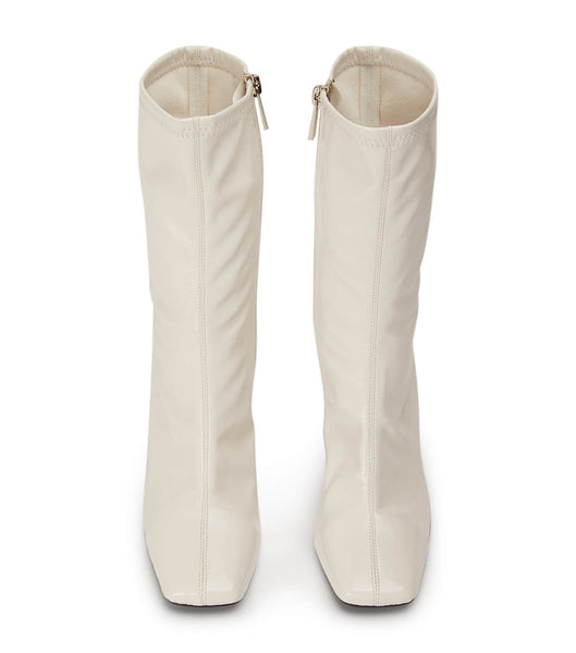 Tony Bianco Remie Ecru Crinkle Lack 10.5cm Ankelboots Vita | MSEHR85818