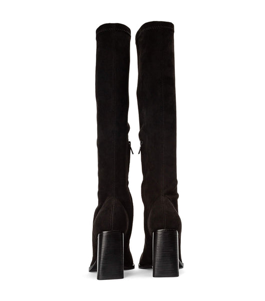 Tony Bianco Renae Black Stretch Mocka 8.5cm Stretchstövlar Svarta | QSEWA69780