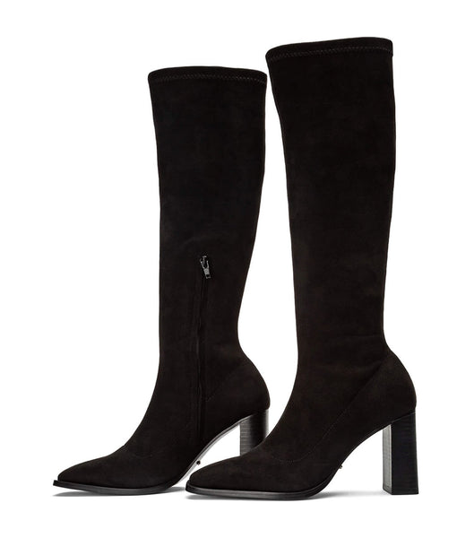 Tony Bianco Renae Black Stretch Mocka 8.5cm Mid Calf Boots Svarta | SSEVO74265