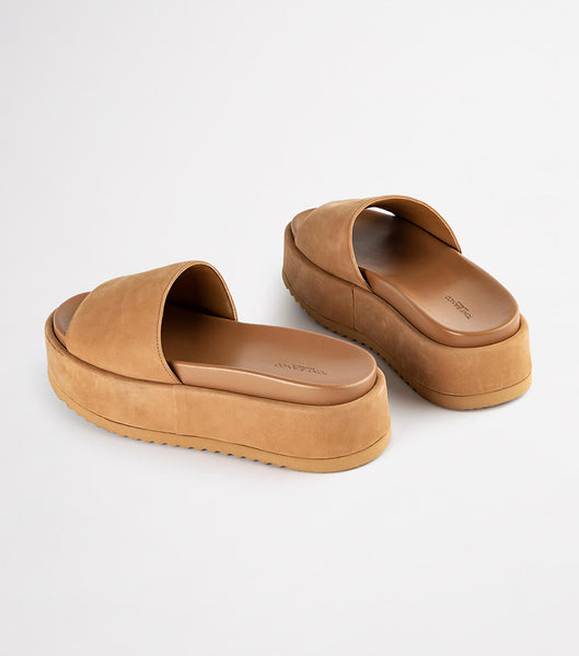 Tony Bianco Rio Caramel Phoenix 6cm Platta Sandaler Röda | GSEUC12335