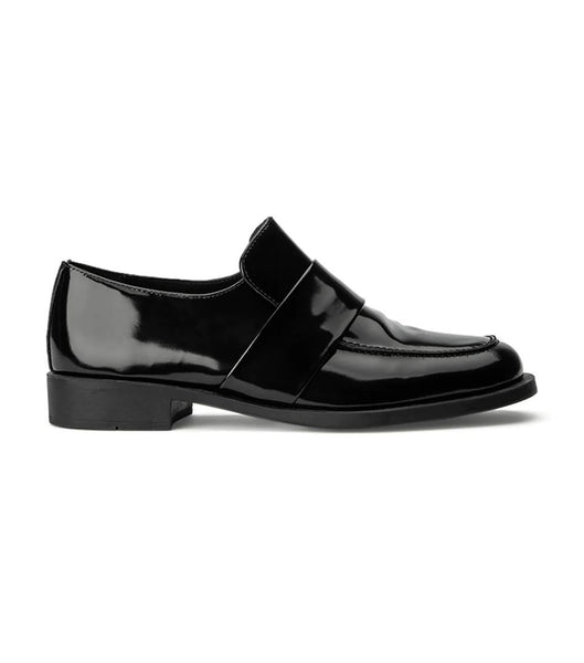 Tony Bianco Rovin Black Hi Shine 2.5cm Loafers Svarta | ZSEMJ52155