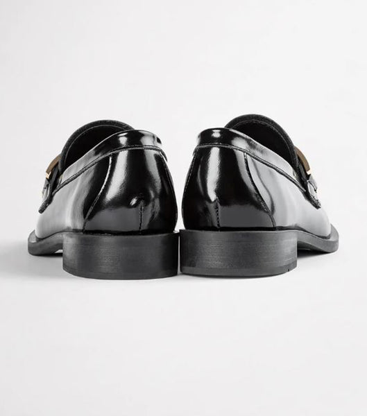 Tony Bianco Ruiz Black Hi Shine 2.5cm Loafers Svarta | LSESX47825