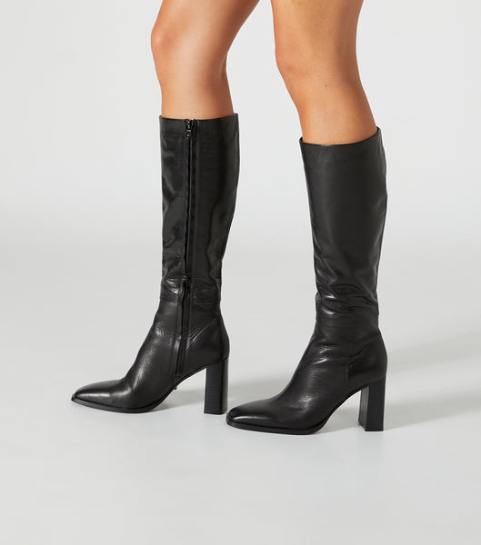 Tony Bianco Rylee Black Venice 8.5cm Mid Calf Boots Svarta | QSEWA96637