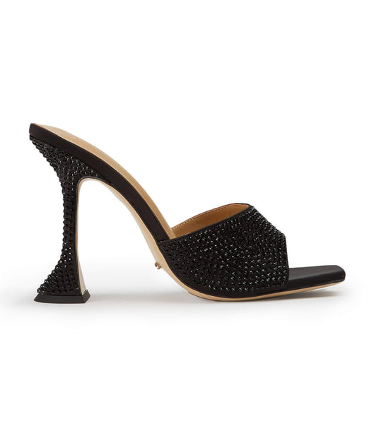 Tony Bianco Serri Black Satin 10.5cm Bling klackar Svarta | SEXBR28666