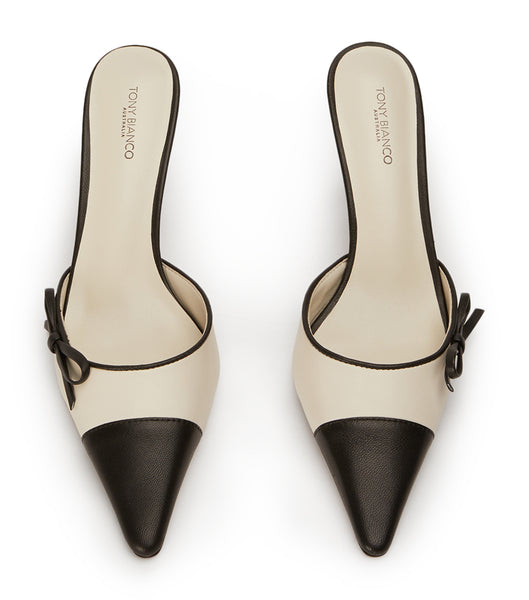 Tony Bianco Shirley Bone/Black 8cm Låga klackar Beige Svarta | USEND67854