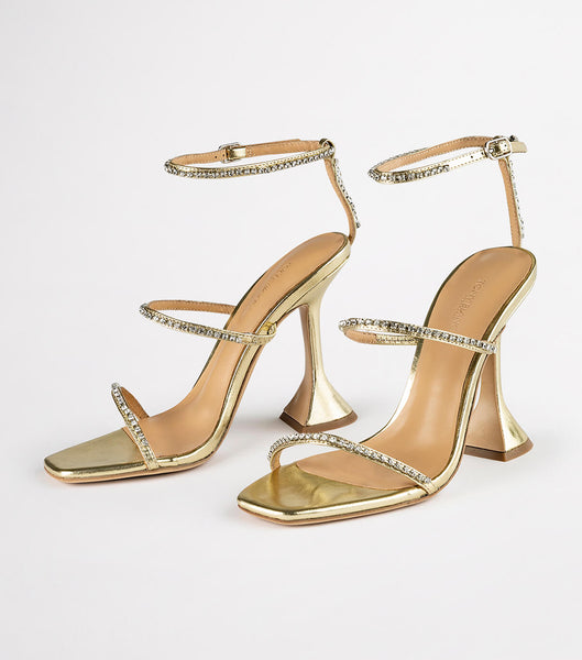 Tony Bianco Shy Gold Nappa Metallic 10.5cm Evenemangsklackar Guld Metal | SEZDE50161