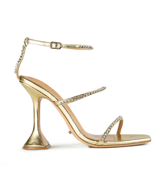 Tony Bianco Skye Gold Nappa Metallic 10.5cm Strappy Heels Guld Metal | PSEER25137