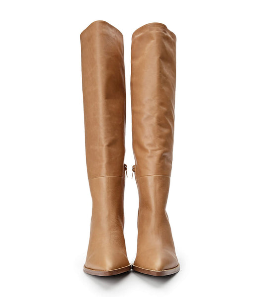 Tony Bianco Skyla Caramel Venice 9cm Mid Calf Boots Beige | SSEVO80855