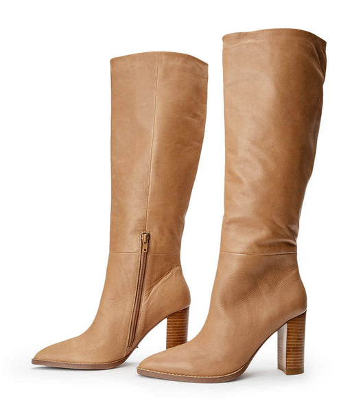 Tony Bianco Skyla Caramel Venice 9cm Mid Calf Boots Beige | SSEVO80855