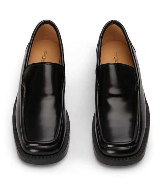 Tony Bianco Teddy Black Hi Shine 4cm Loafers Svarta | SSENY20340