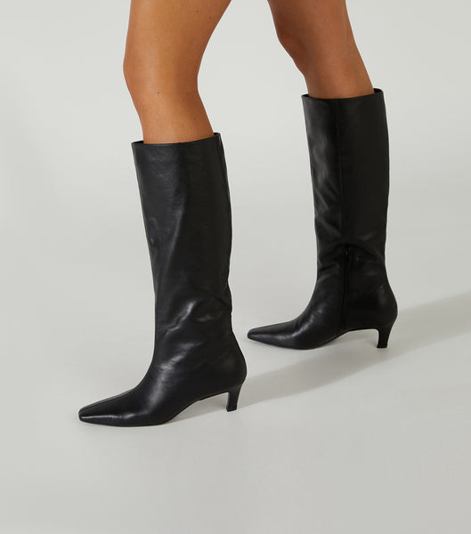 Tony Bianco Vixon Black Venice 5cm Mid Calf Boots Svarta | XSEBH20611