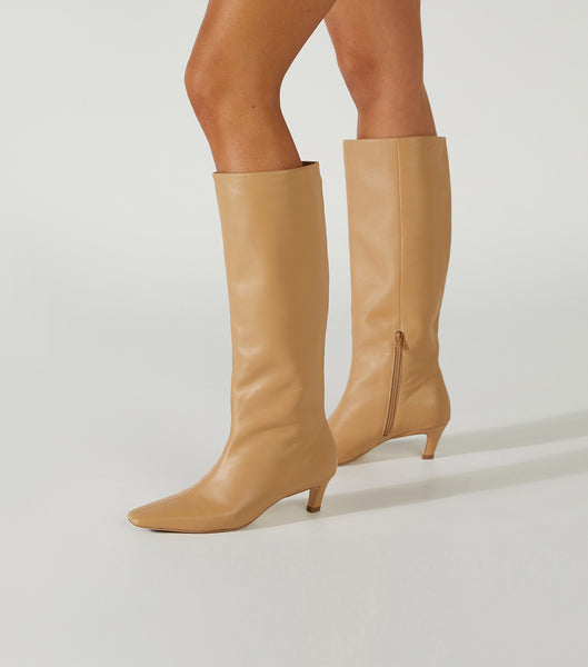 Tony Bianco Vixon Honey Nappa 5cm Mid Calf Boots Orange | SEXBR83372