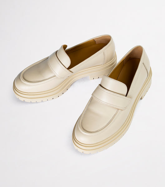 Tony Bianco Wiz Vanilla Capretto 4.5cm Loafers Ljusgula | GSEUC28203