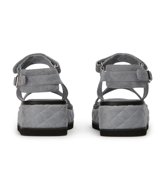 Tony Bianco Zahara Steel Grey Mocka 6cm Platta Sandaler Grå | TSEPQ85913