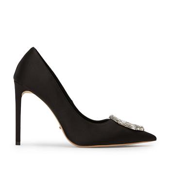 Tony Bianco Alison Black Satin 10.5cm Court Skor Svarta | GSEEC18817