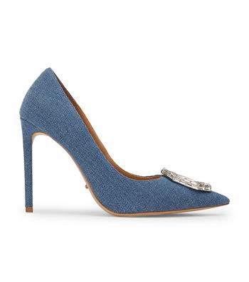 Tony Bianco Alison Washed Denim 10.5cm Court Skor Blå | PSEER82013