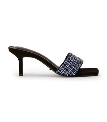 Tony Bianco Amos Blue Crystal/Black Mocka 6.5cm Stilettklackar Blå Svarta | GSEEC63271