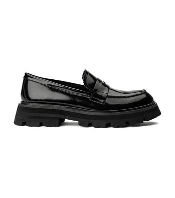 Tony Bianco Axell Black Hi Shine 4.5cm Loafers Svarta | FSEUI45100