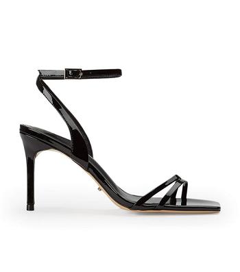 Tony Bianco Camelia Black Lack 8.5cm Strappy Heels Svarta | SEZDE98740