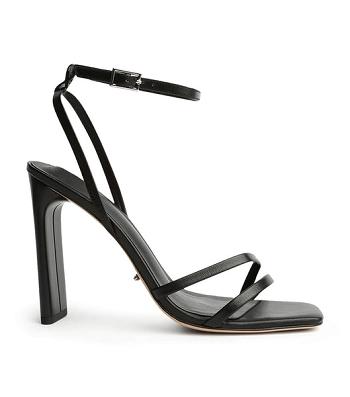 Tony Bianco Fiance Black Kid 11cm Strappy Heels Svarta | SEEGJ49650