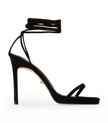 Tony Bianco Fleur Black Mocka 11cm Strappy Heels Svarta | ESEVG69007