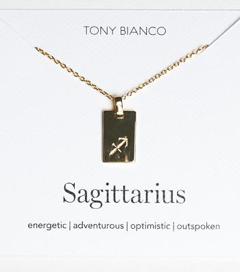 Tony Bianco Gold Sagittarius Zodiac Necklace Tillbehör Guld | FSEUI11200