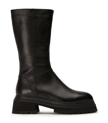 Tony Bianco Hahn Black Como 5.5cm Mid Calf Boots Svarta | DSEKV76798